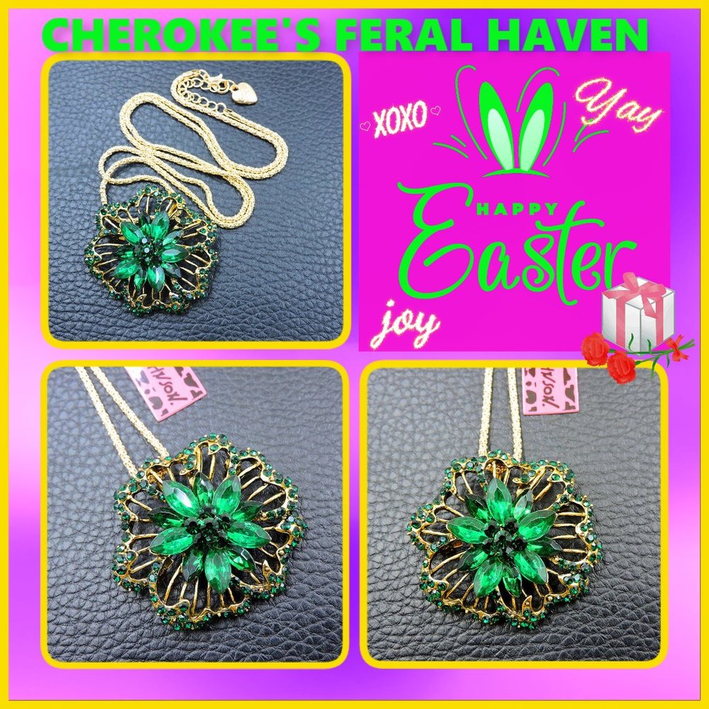 Betsey Johnson Flower Burst Necklace/Brooch